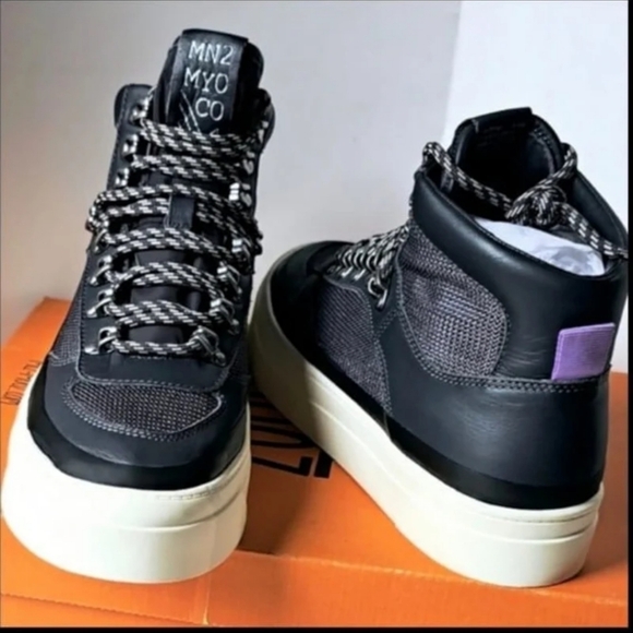 Miz Mooz Alpyne Sneakers Women's size 8.5 Slate Gray, blue Leather NWB Mid/Hi.- - Picture 10 of 13